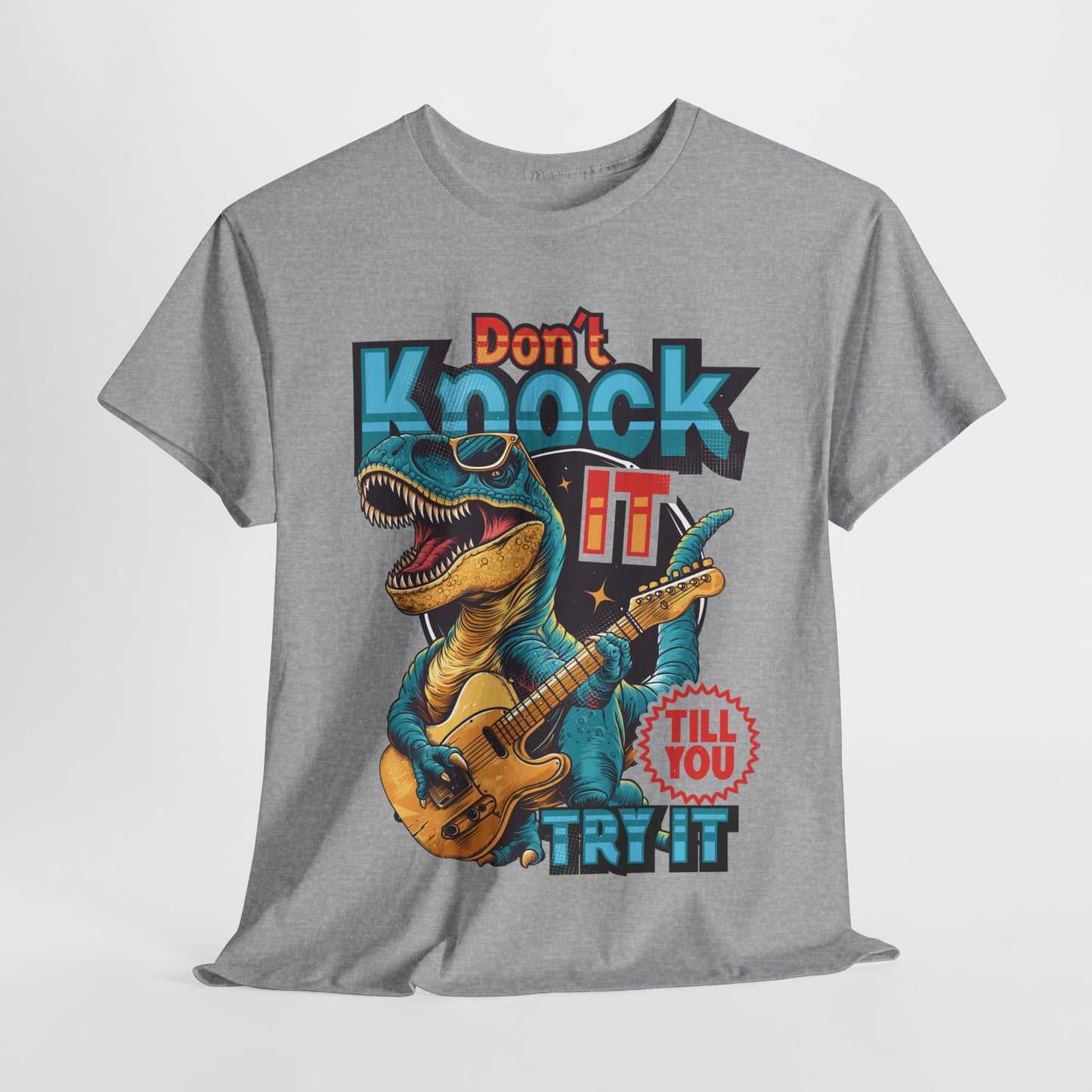 Don't Knock It Funny Dinosaur Heavy Cotton Tee