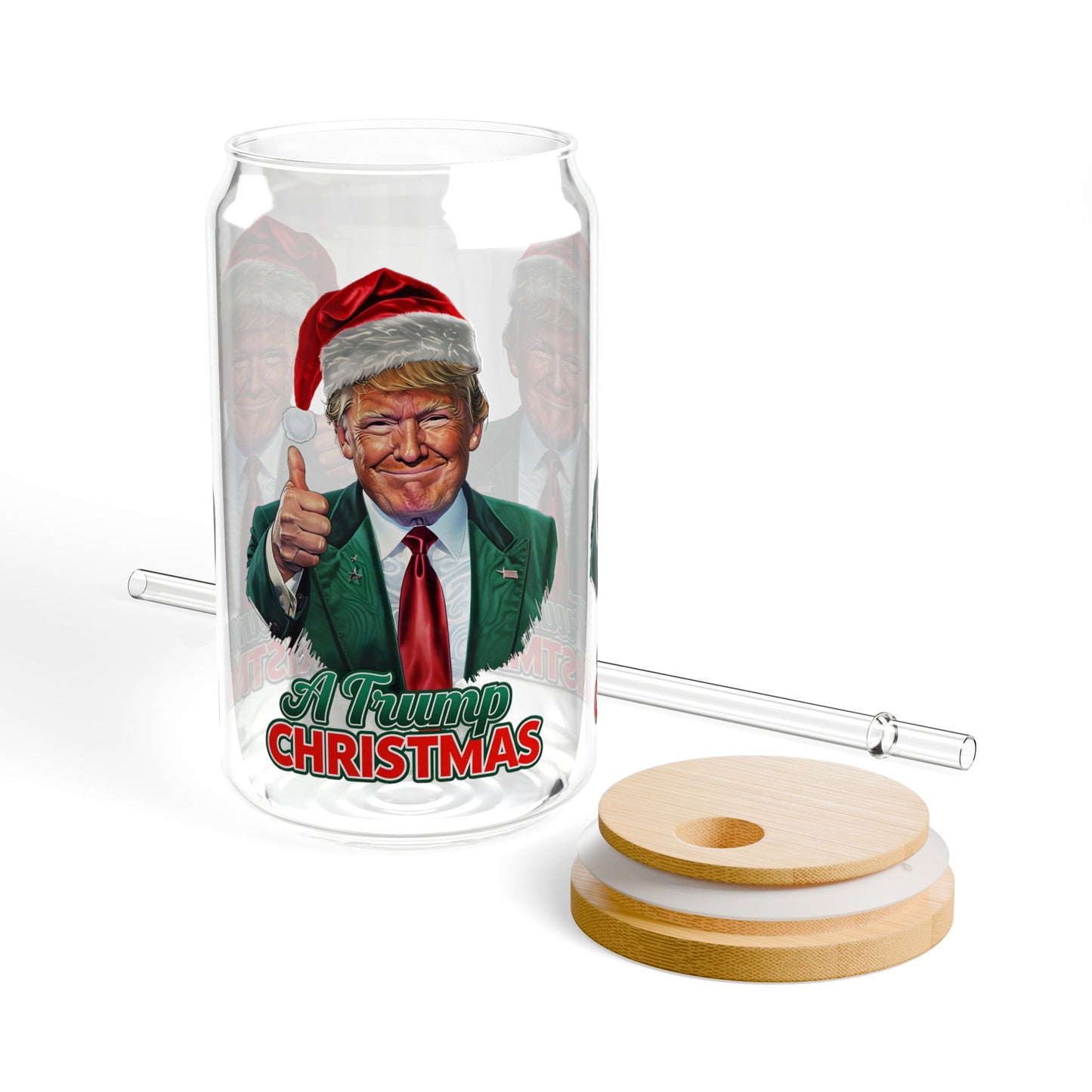 Donald Trump Christmas Sipper Glass