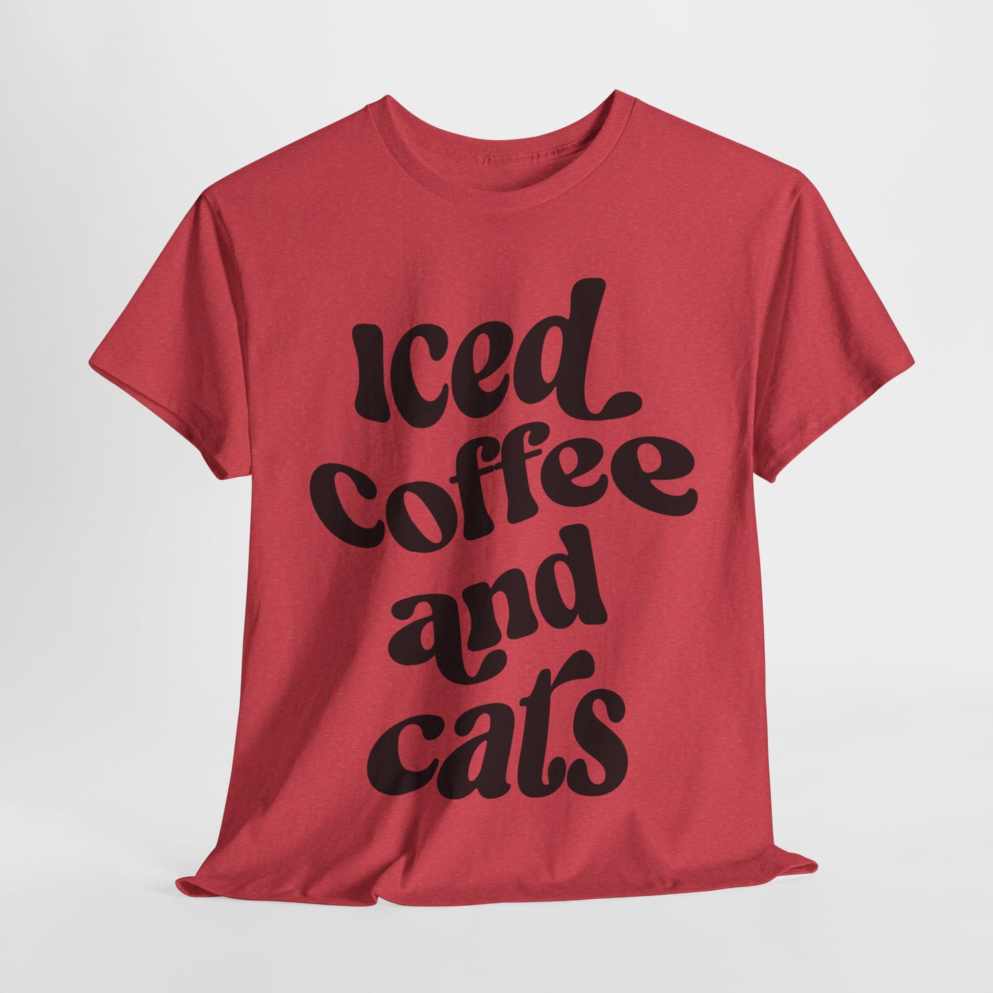 Iced Coffee and Cats Heavy Cotton Tee