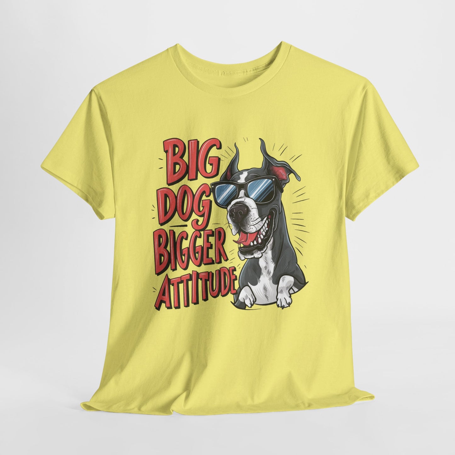 Big Attitude Funny Dog Unisex Heavy Cotton Tee