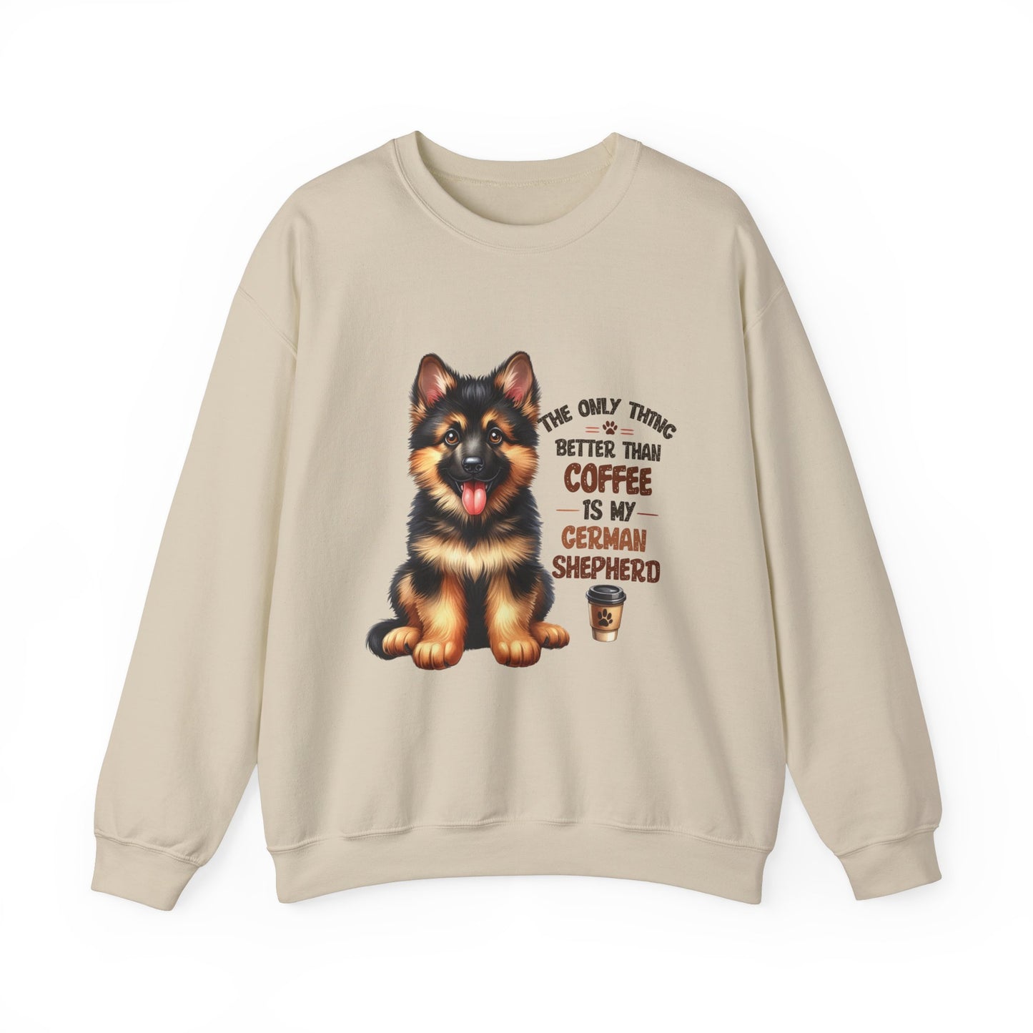 German Shepherd and Coffee Funny Dog Sweatshirt