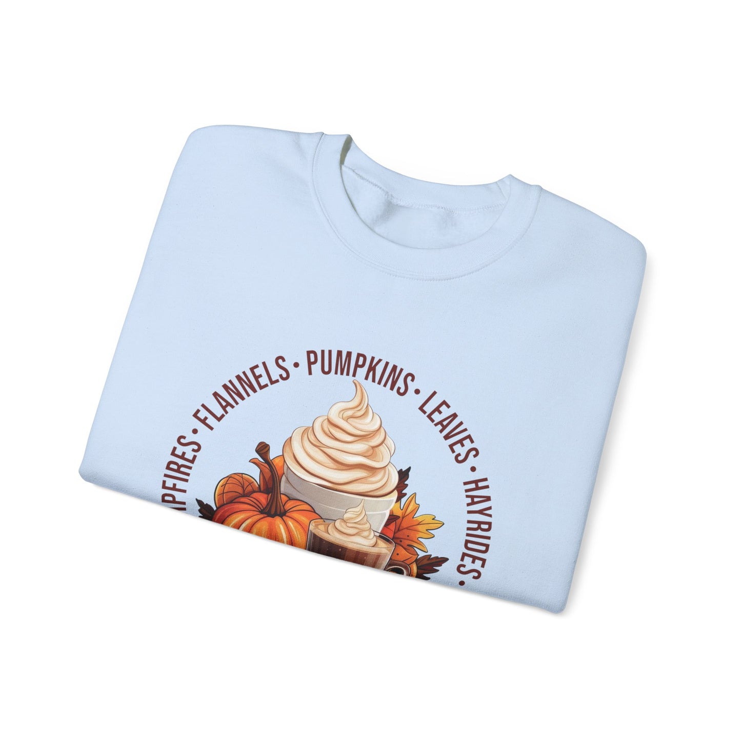 Fall Favorites Campfires Pumpkins Flannels Unisex Heavy Blend™ Crewneck Sweatshirt