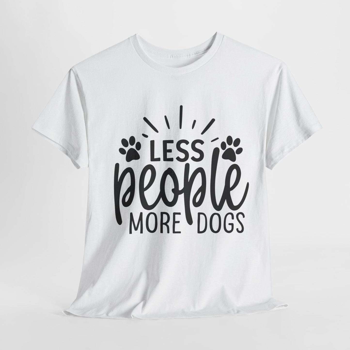 Less People More Dogs Unisex Heavy Cotton Tee