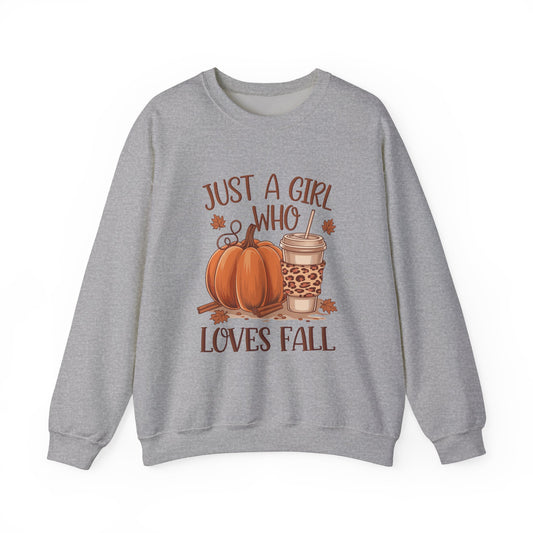 Just A Girl Who Loves Fall Unisex Heavy Blend™ Crewneck Sweatshirt