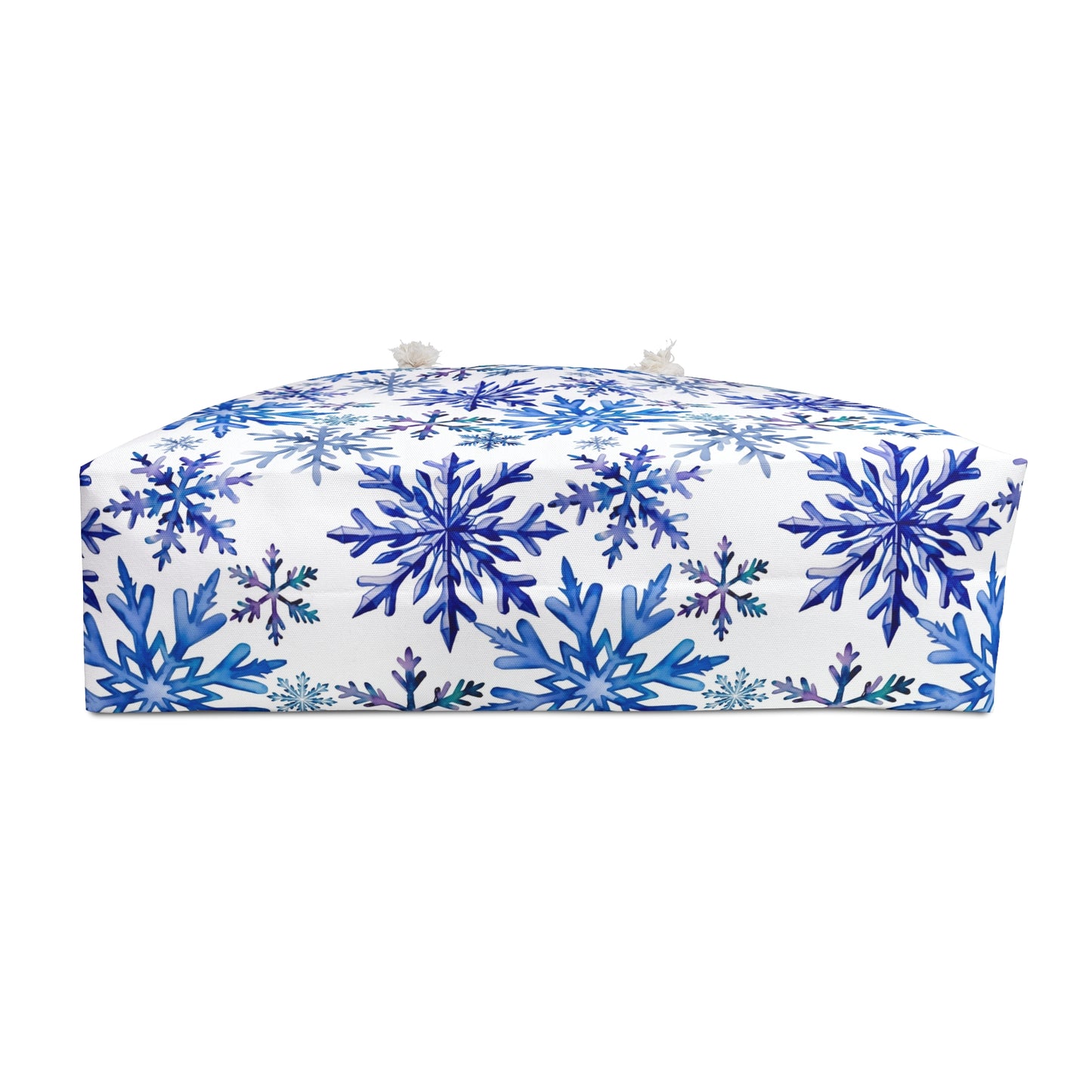 Blue Winter Snowflakes Weekender Bag