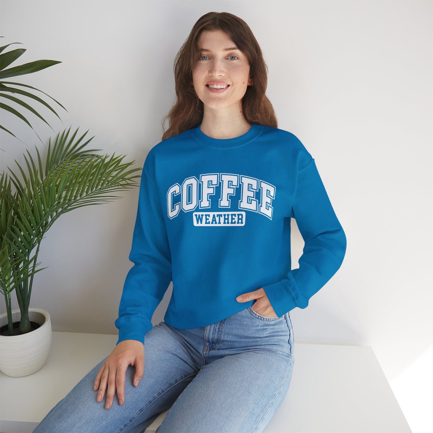 Coffee Weather Unisex Sweatshirt White Lettering