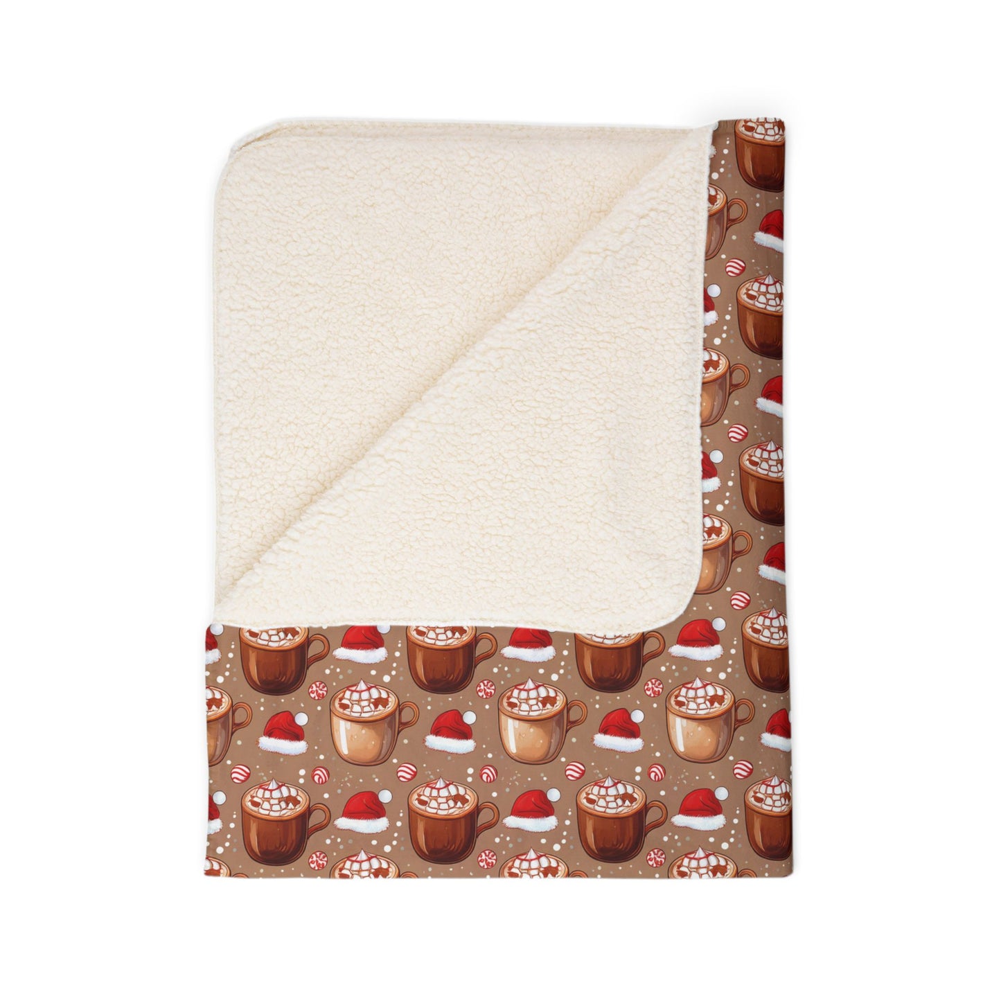 Winter Beverages Style 3 Fleece Sherpa Blanket