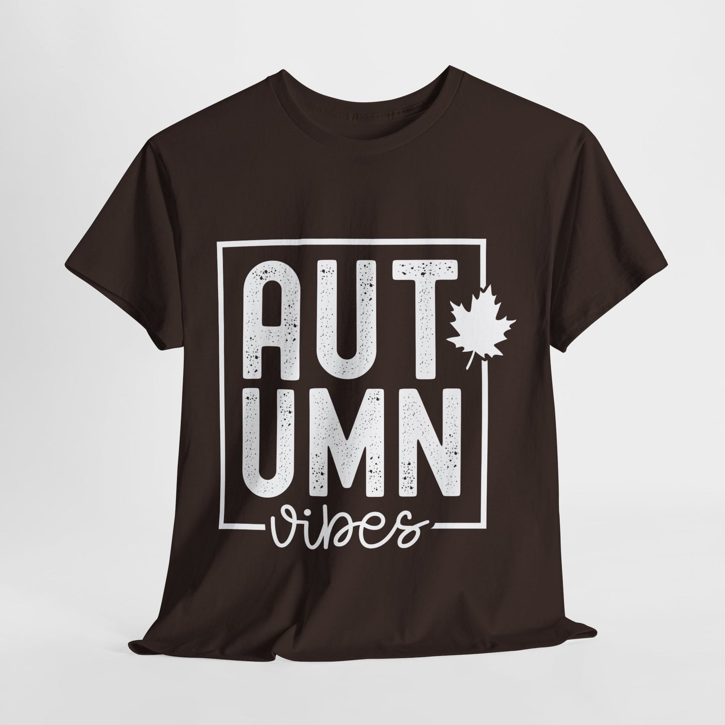 Autumn Vibes White Lettering Unisex Heavy Cotton Tee