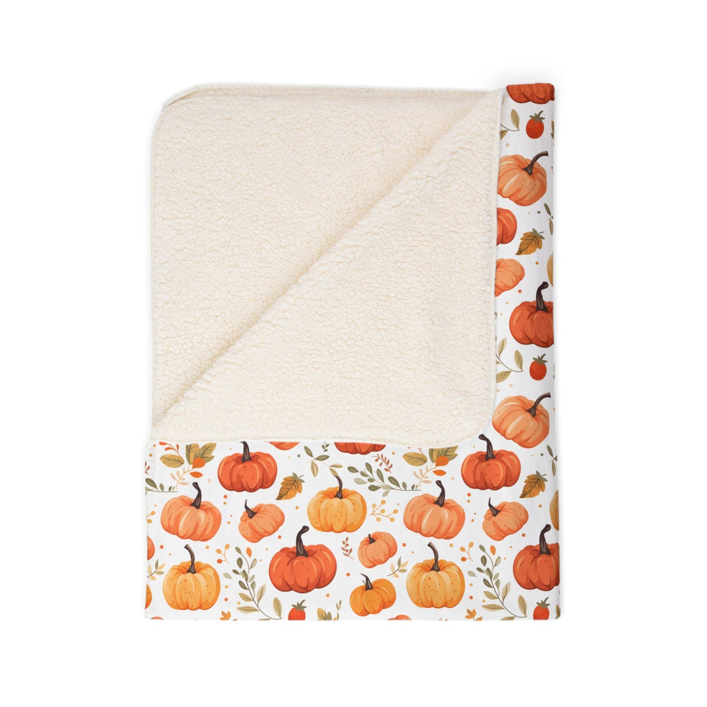 Autumn Pumpkins 3 Fleece Sherpa Blanket