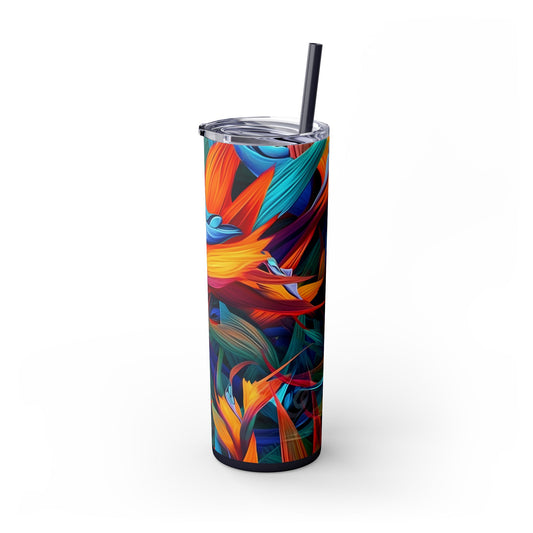 Birds of Paradise Skinny Tumbler with Straw, 20oz