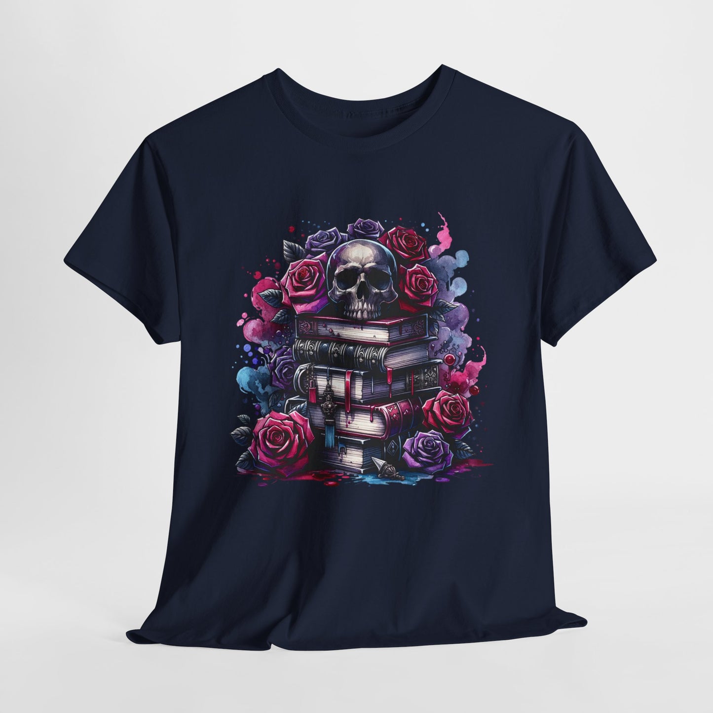 Gothic Skulls and Roses 2 Heavy Cotton Tee