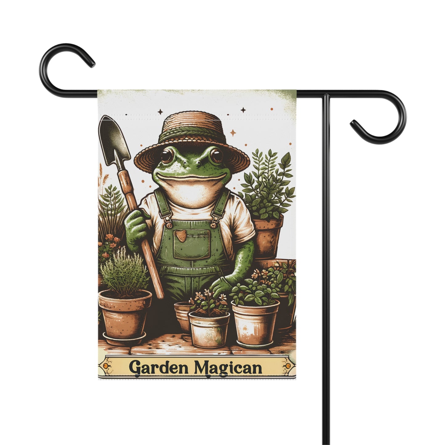 Frog Garden Magician Garden & House Banner - Style 2