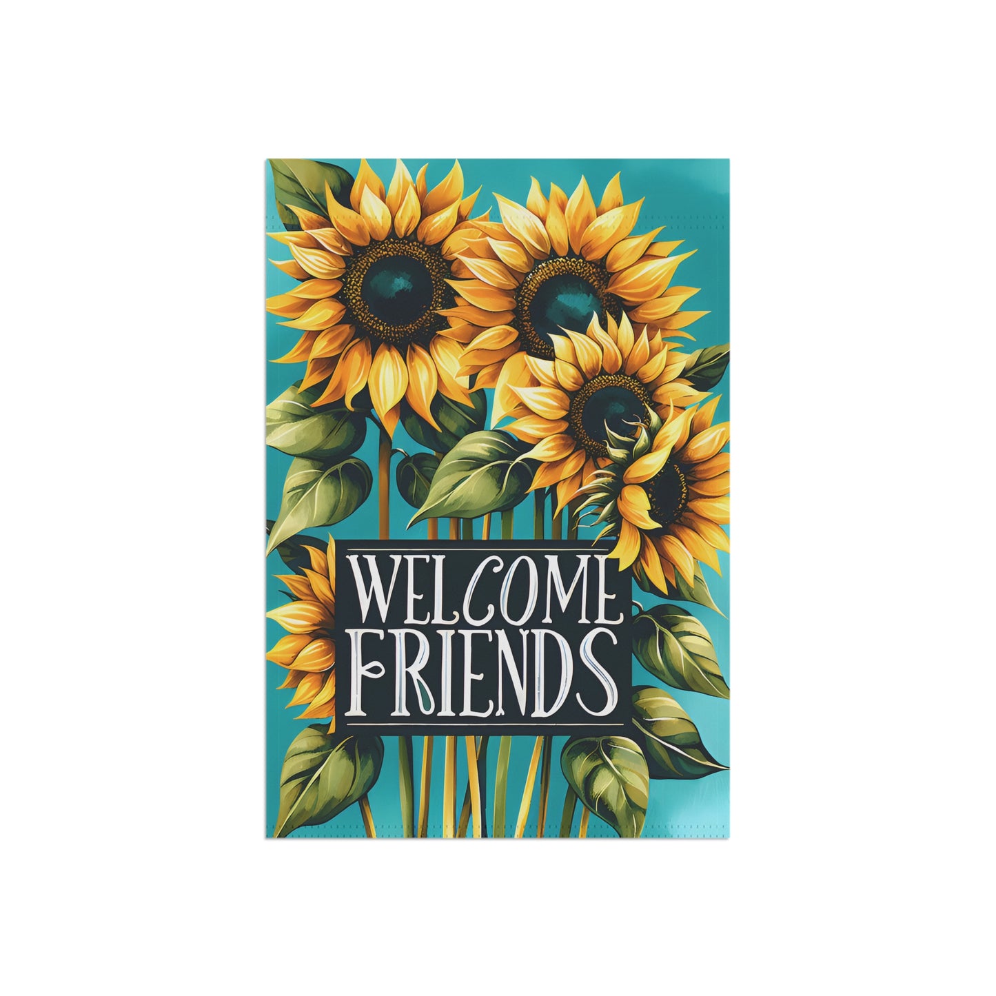 Sunflower Welcome Friends Garden & House Banner - Style 2