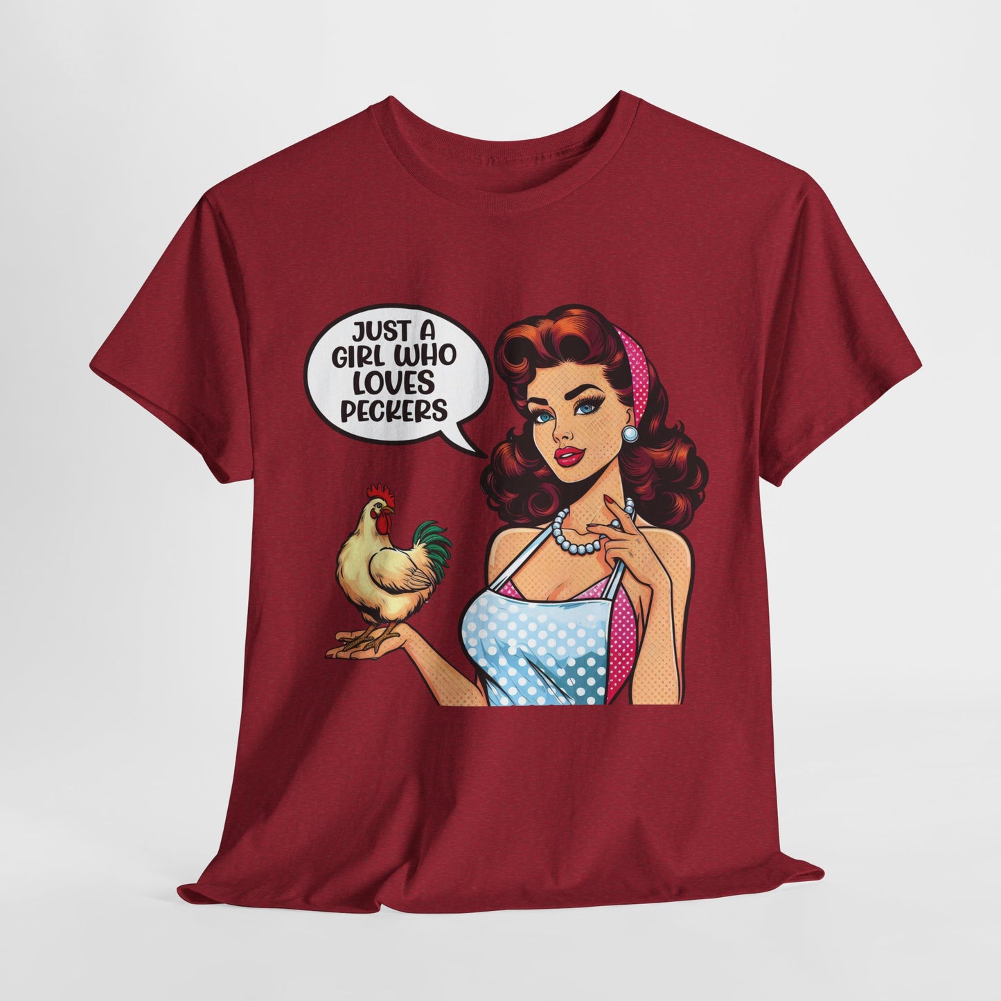 Just A Girl Funny Housewife Heavy Cotton Tee