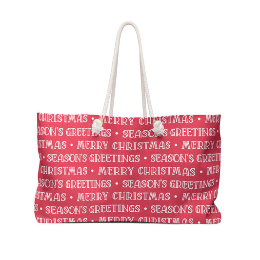 Merry Christmas Seasons Greetings 2 Weekender Bag