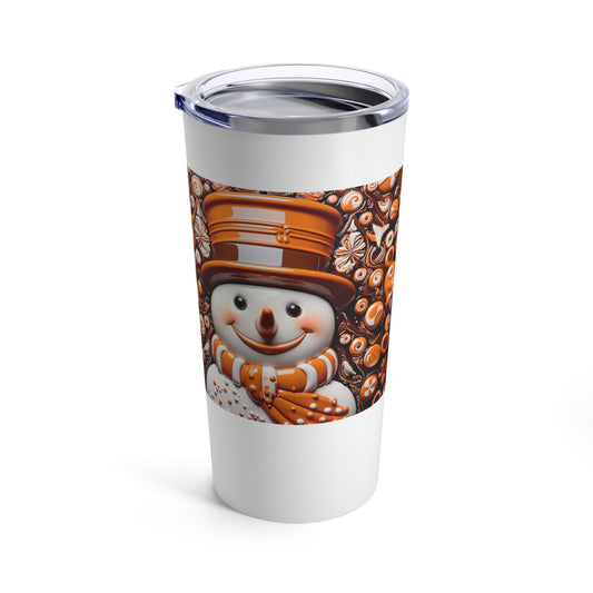 Chocolate Brown Snowman Tumbler 20oz