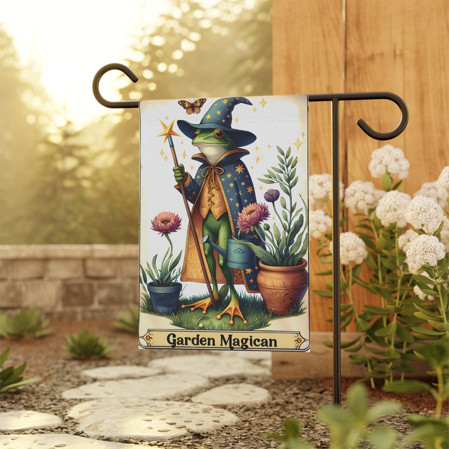 Frog Garden Magician Garden & House Banner - Style 1