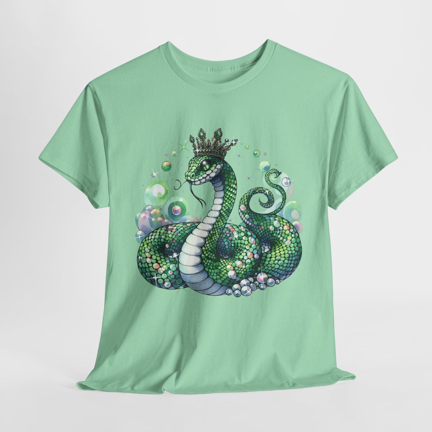 Bejeweled Green Snake Unisex Heavy Cotton Tee