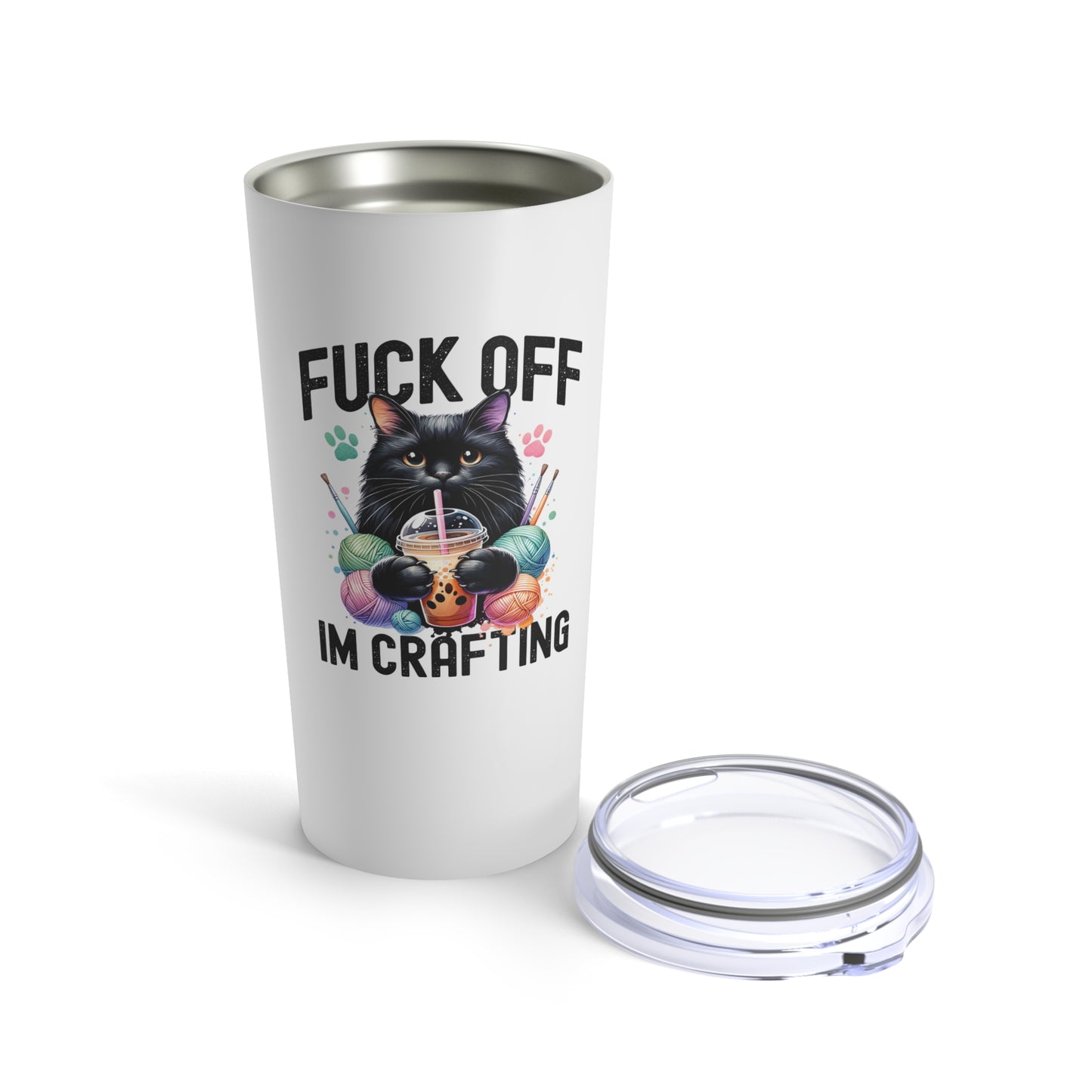 Black Cat Crafting Funny Cat Tumbler 20oz