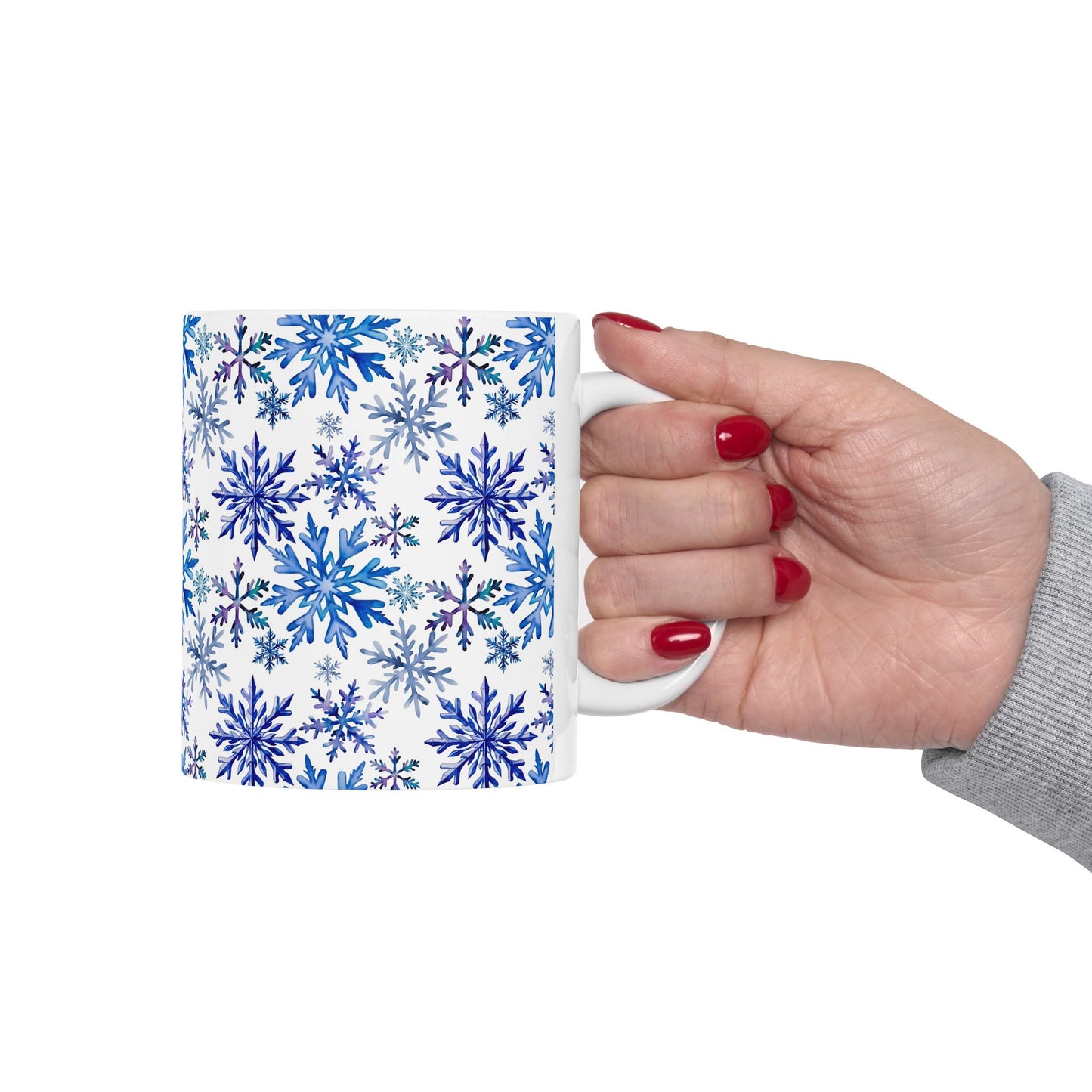 Blue Winter Snowflakes Mug