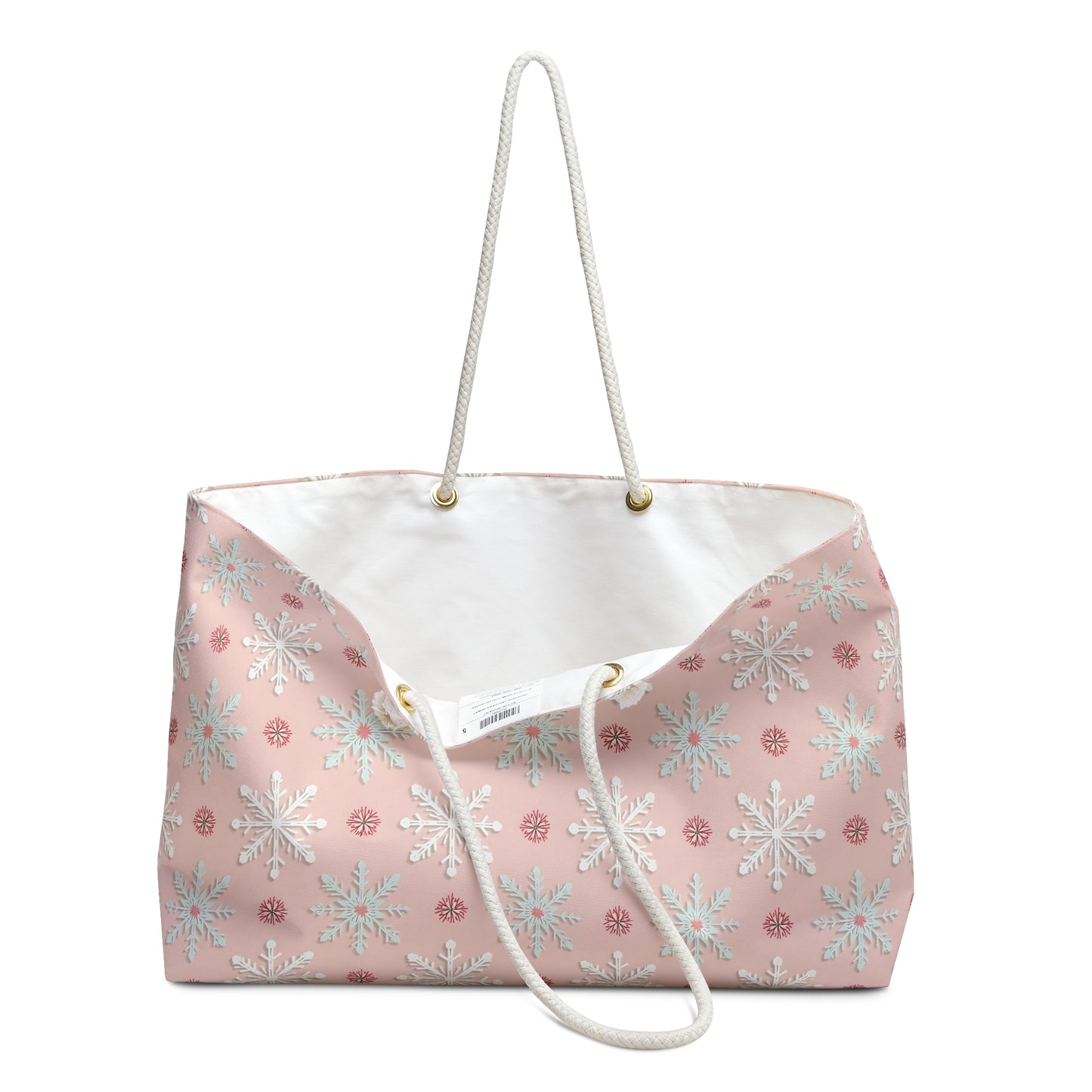 Pink Snowflakes Weekender Bag