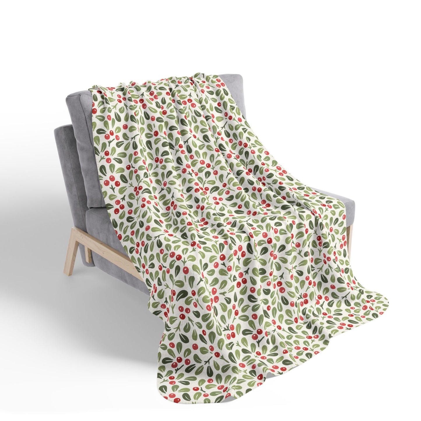 Mistletoe Berry Fleece Sherpa Blanket