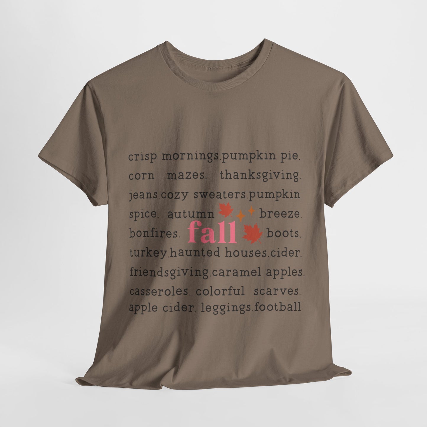 Fall Favorites Black Lettering Unisex Heavy Cotton Tee