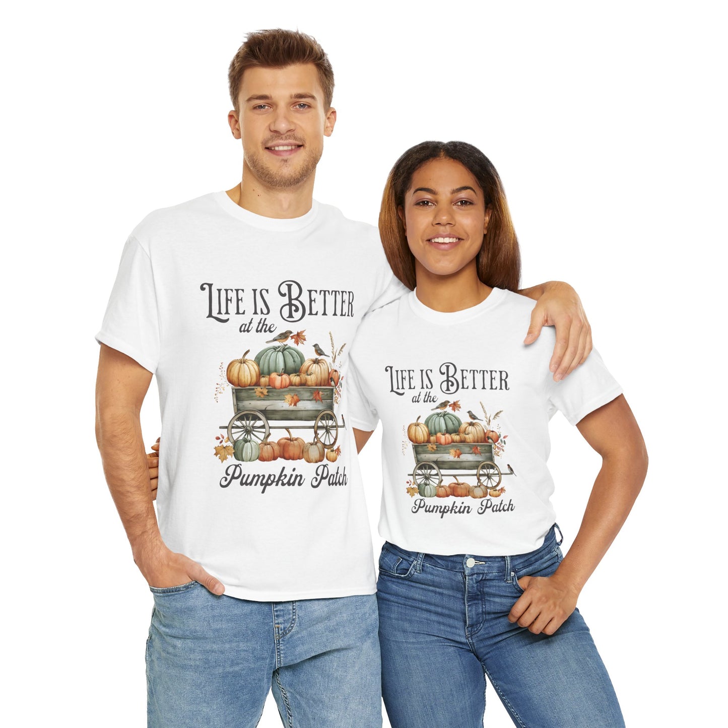 Life Is Better At The Pumpkin Patch Unisex Heavy Cotton Tee