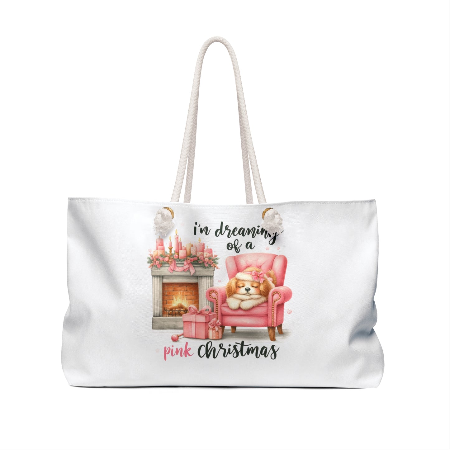 Dreaming Of A Pink Christmas Weekender Bag