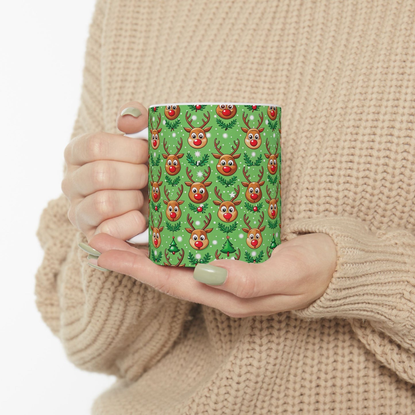 Reindeer Green Mug