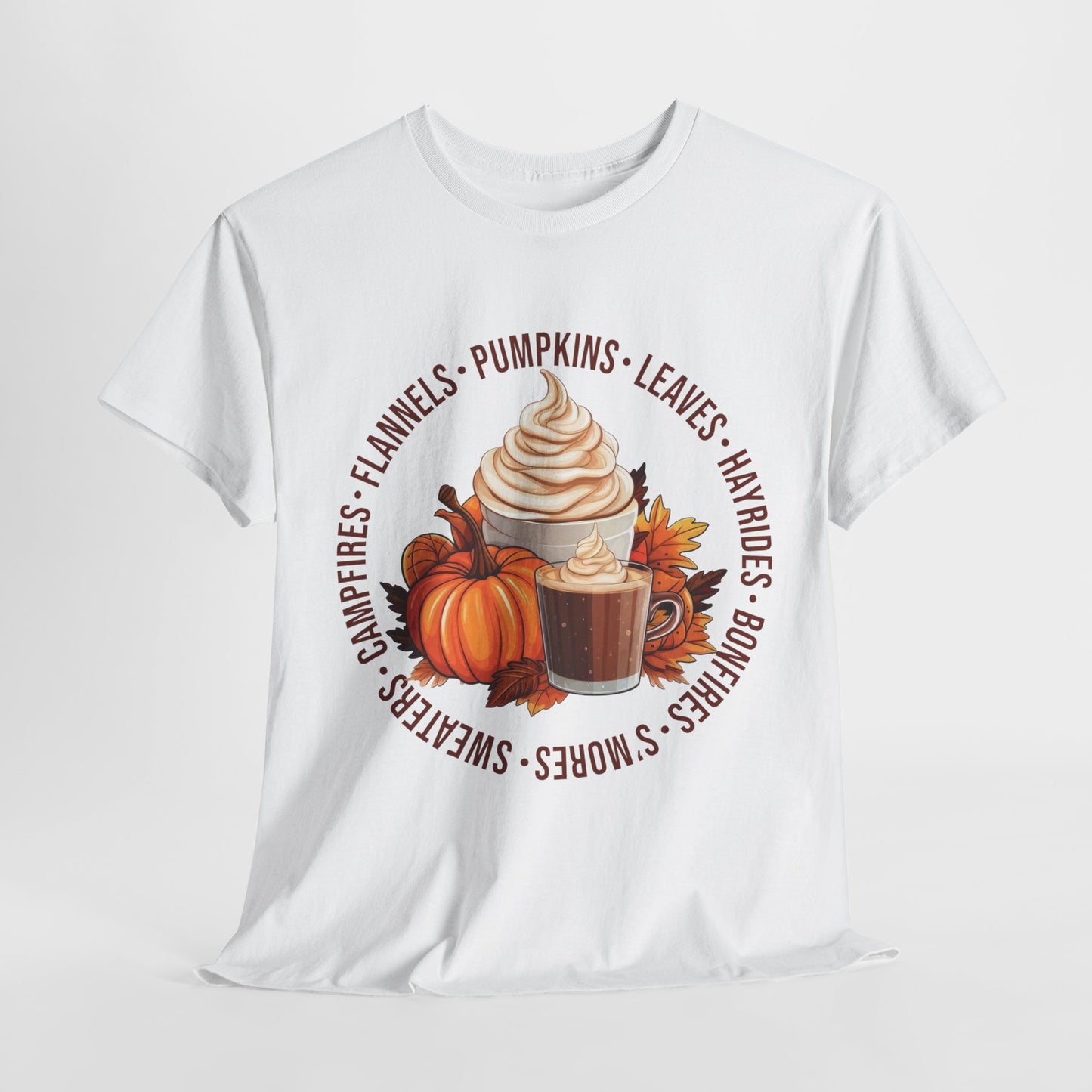 Fall Favorites Campfires Pumpkins Flannels Unisex Heavy Cotton Tee