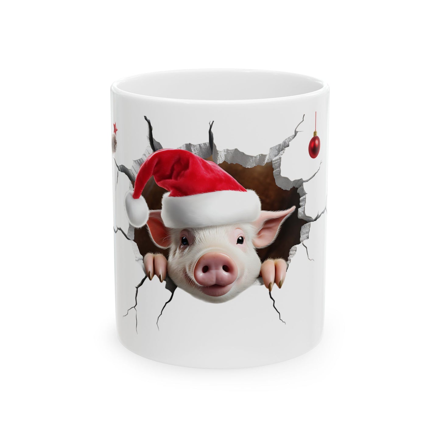 Christmas Pig Ceramic Mug