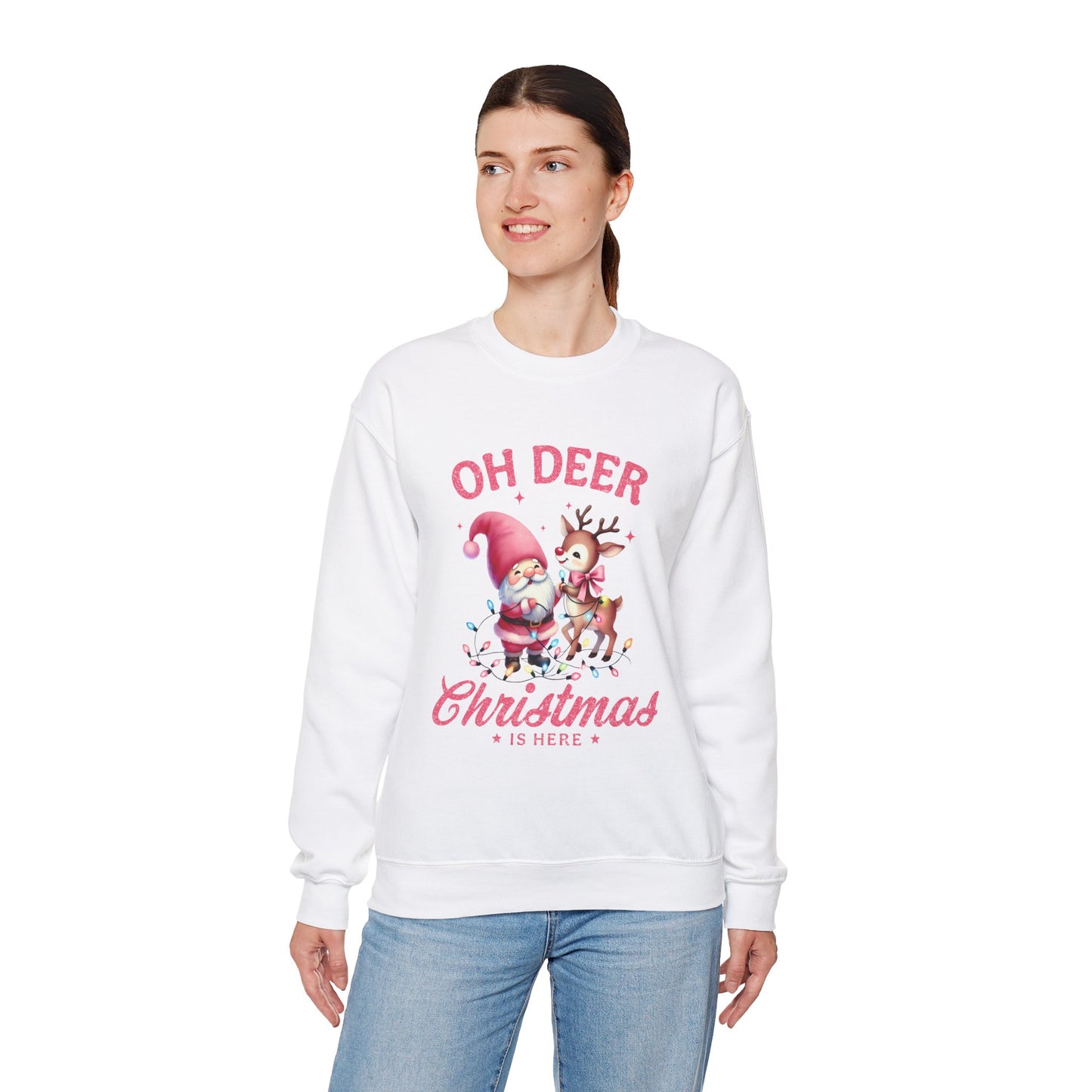 Pink Christmas Deer Sweatshirt