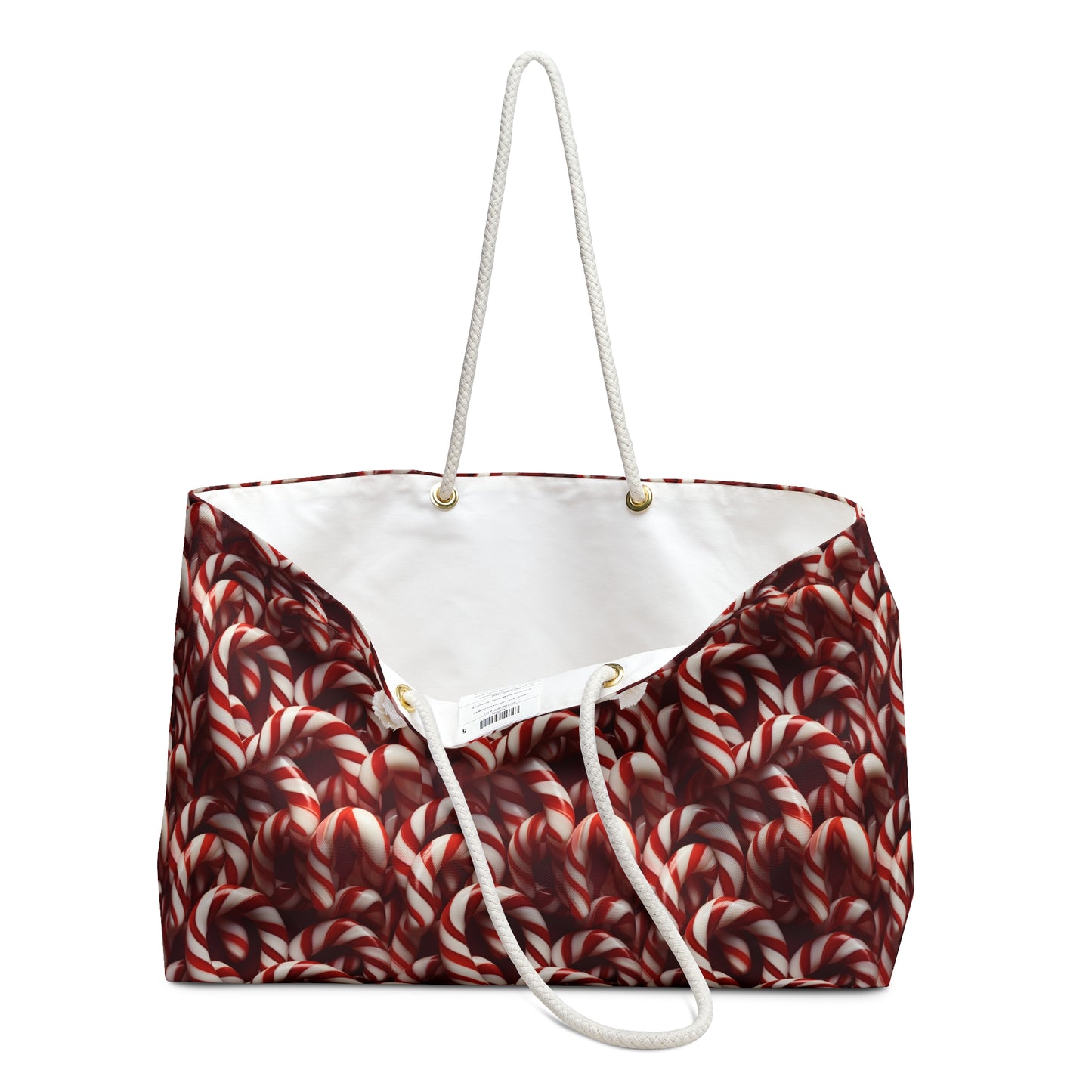 Christmas Candy Canes Weekender Bag