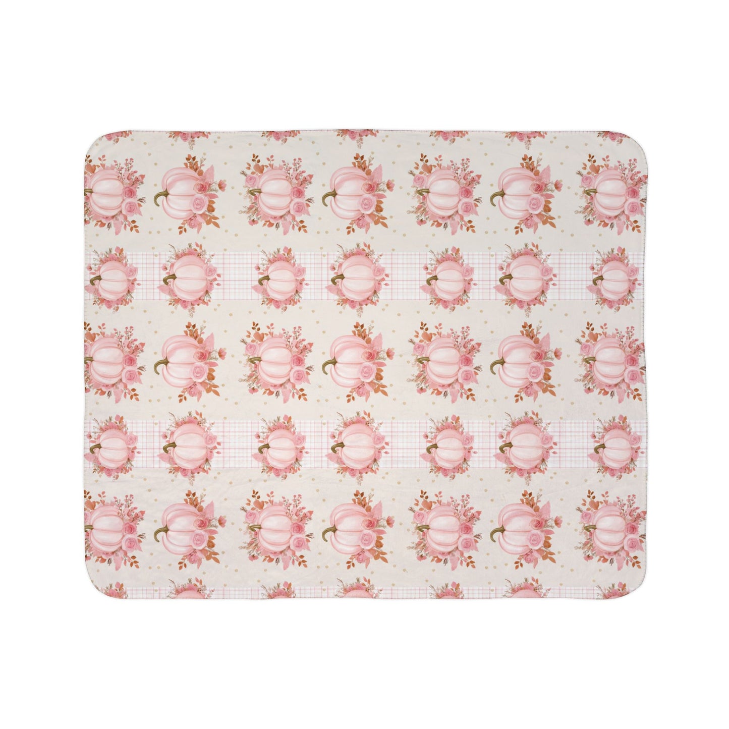 Pink Pumpkins Fleece Sherpa Blanket