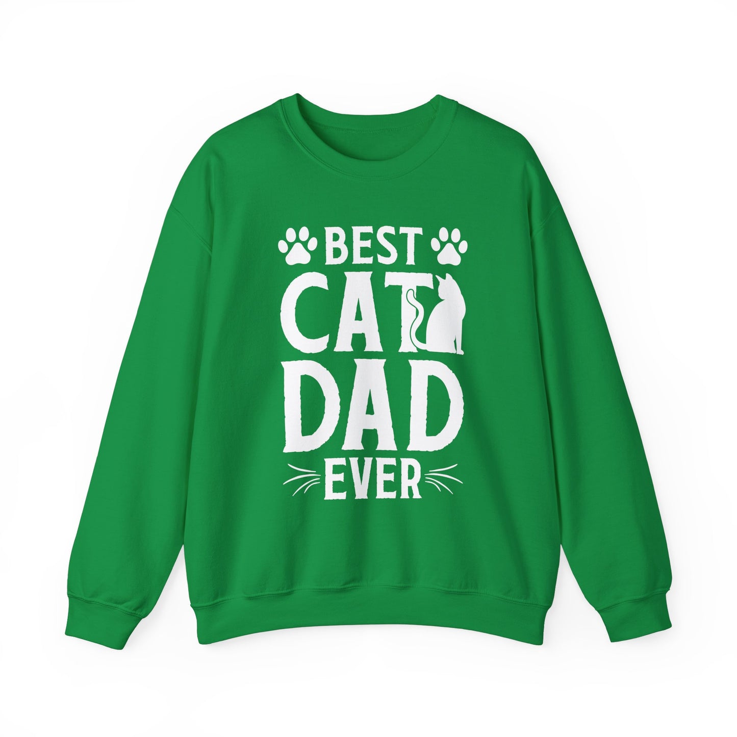 Best Cat Dad Ever White Lettering Sweatshirt