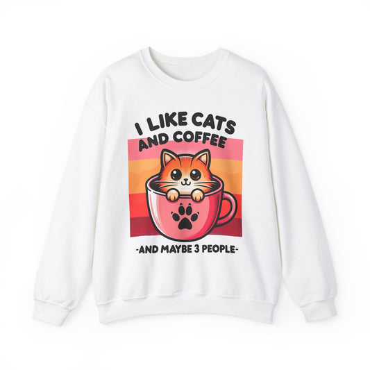 I Like Cats and Coffee Funny Cat Sweatshirt