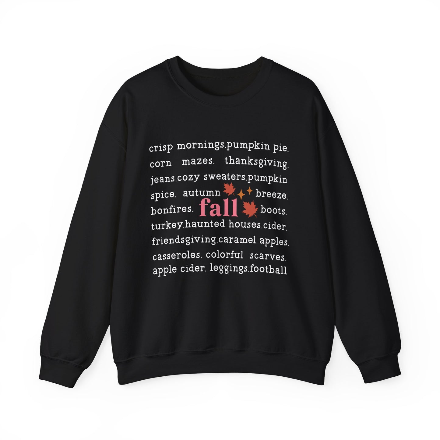 Fall Favorites White Lettering Unisex Heavy Blend™ Crewneck Sweatshirt