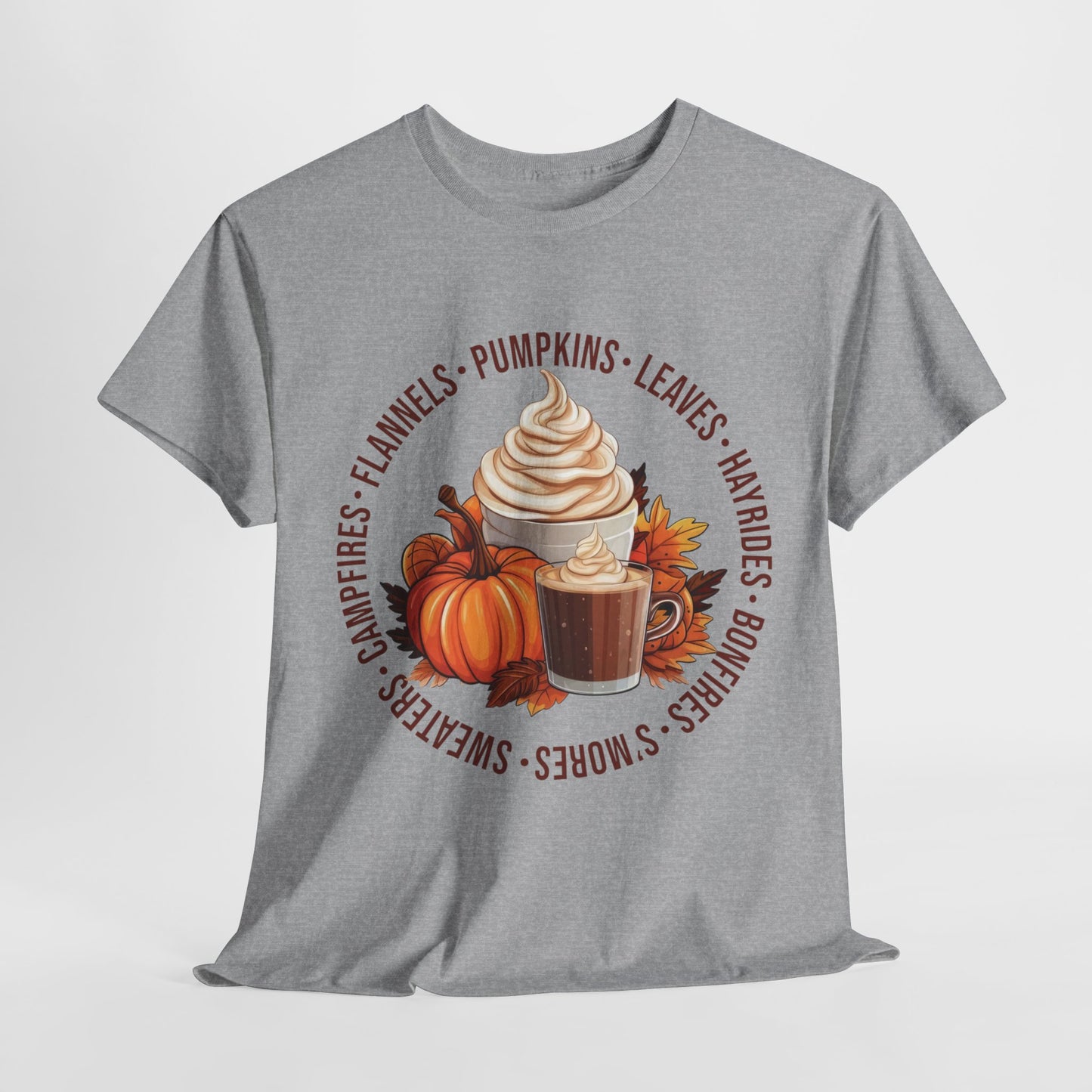 Fall Favorites Campfires Pumpkins Flannels Unisex Heavy Cotton Tee