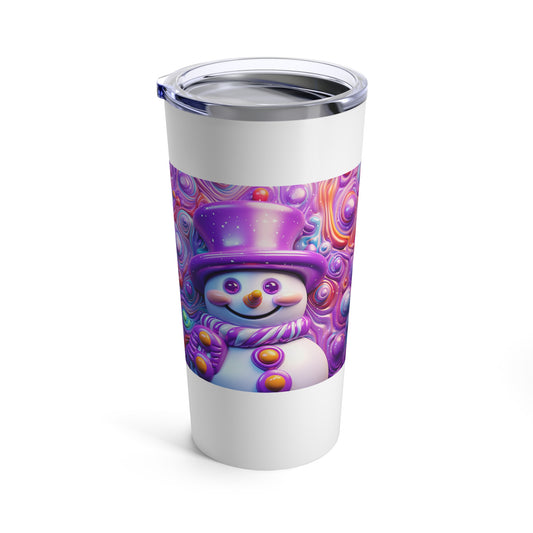 Purple Snowman Tumbler 20oz