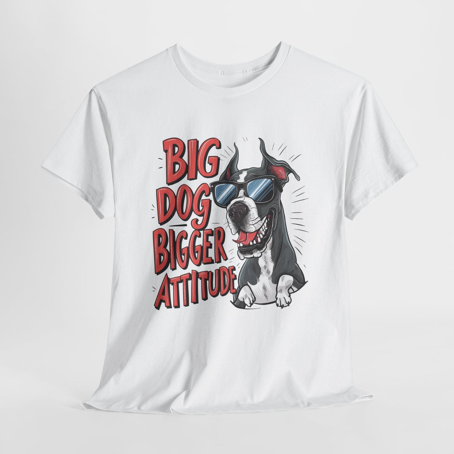 Big Attitude Funny Dog Unisex Heavy Cotton Tee