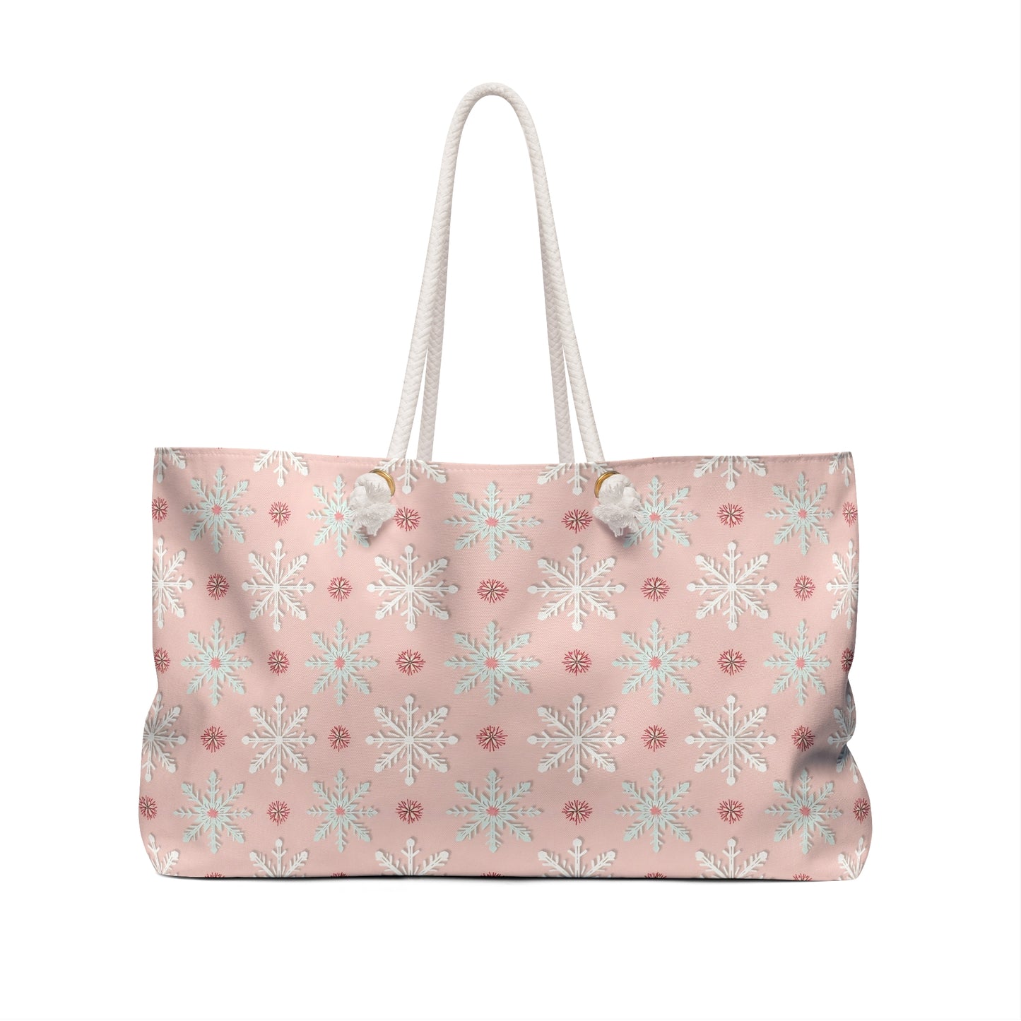 Pink Snowflakes Weekender Bag