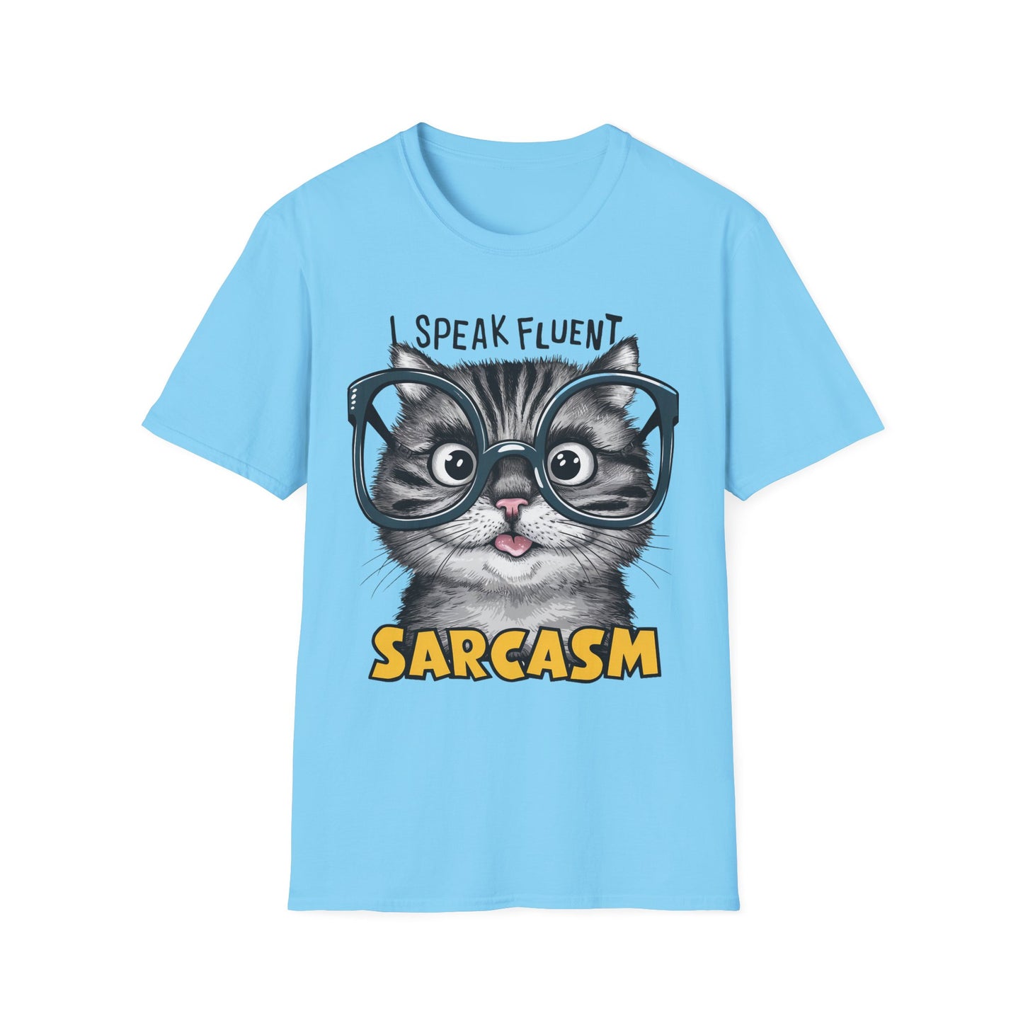 I Speak Fluent Sarcasm Funny Cat Softstyle T-Shirt