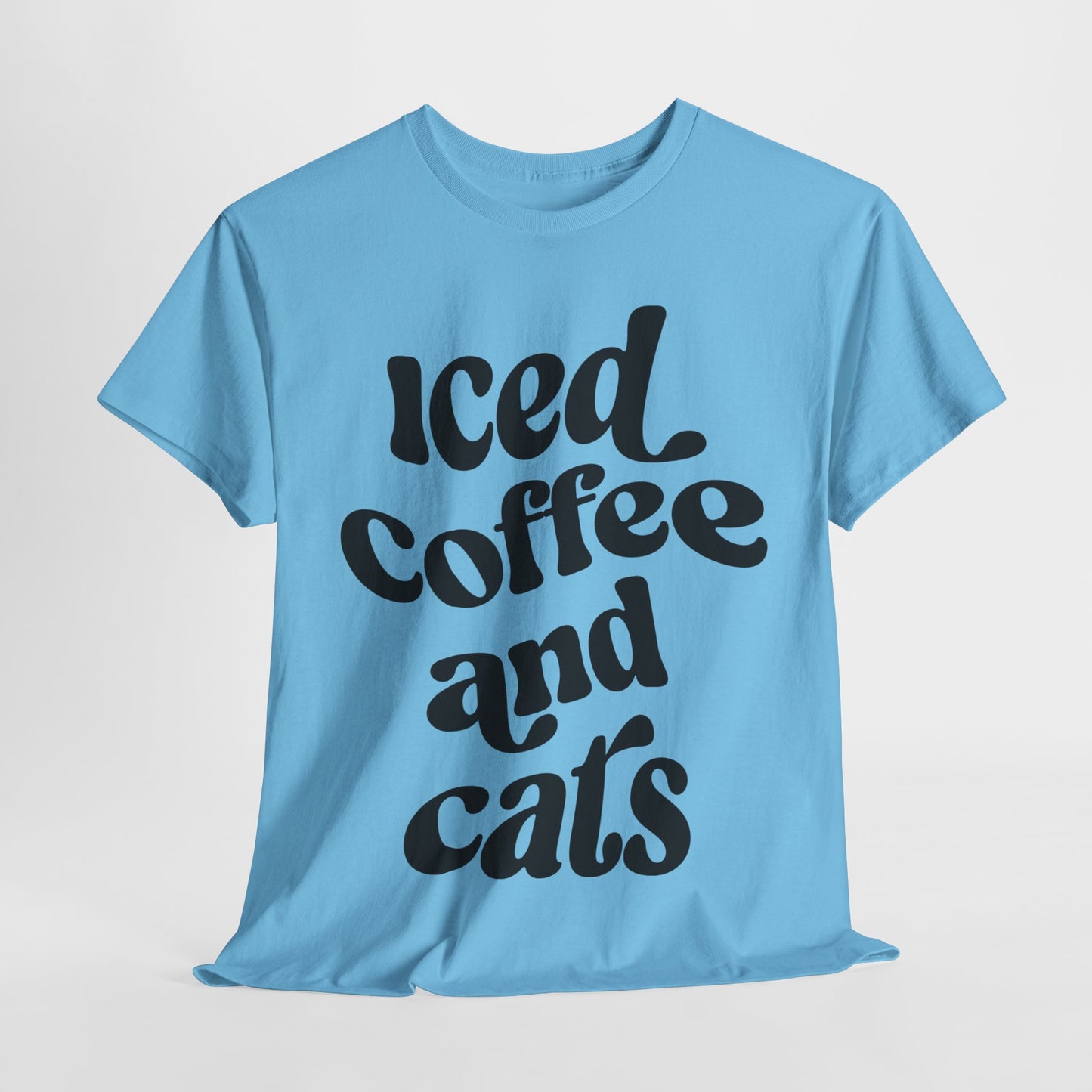 Iced Coffee and Cats Heavy Cotton Tee