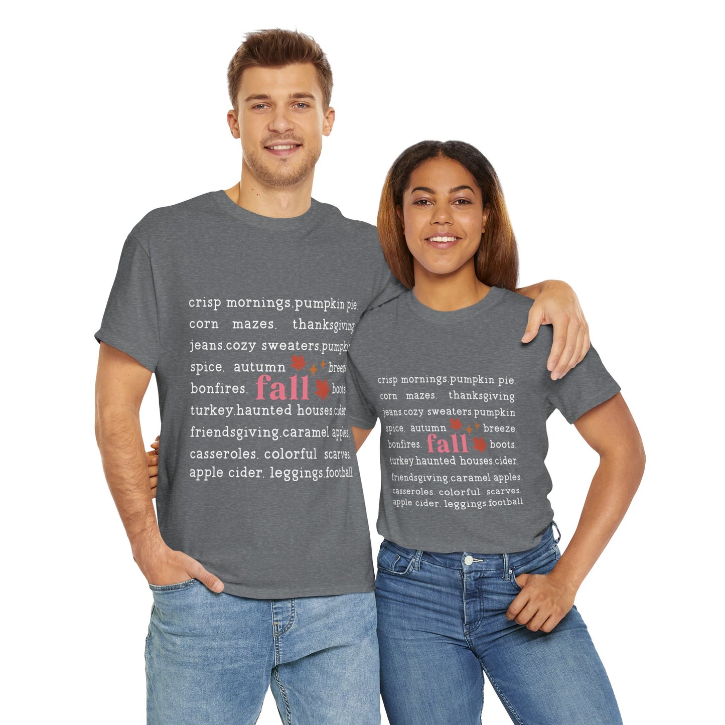 Fall Favorites White Lettering Unisex Heavy Cotton Tee