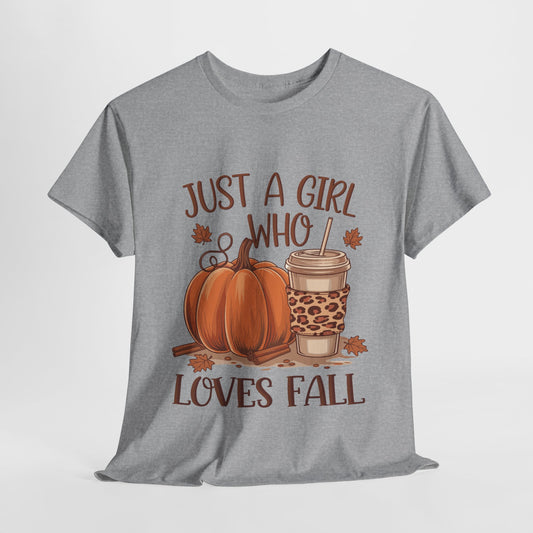 Just A Girl Who Loves Fall Unisex Heavy Cotton Tee