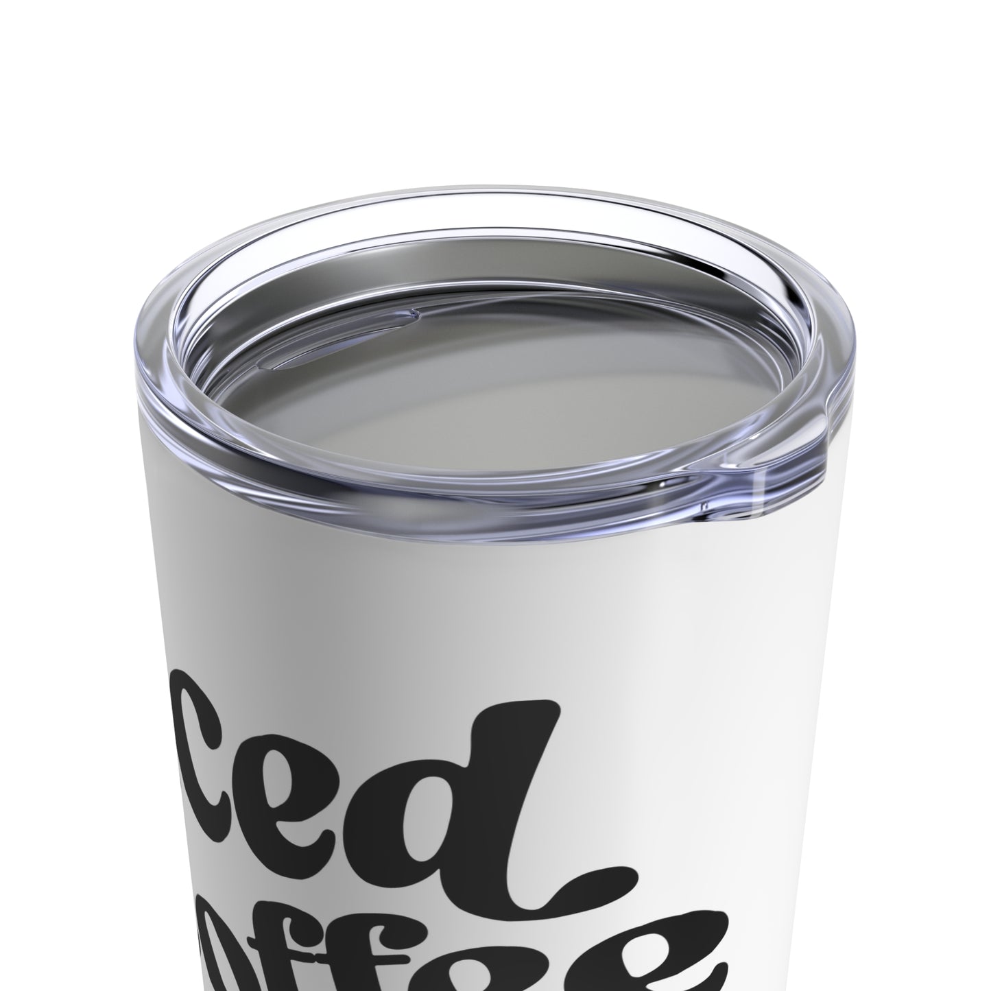 Iced Coffee and Cats Tumbler White Background 20oz