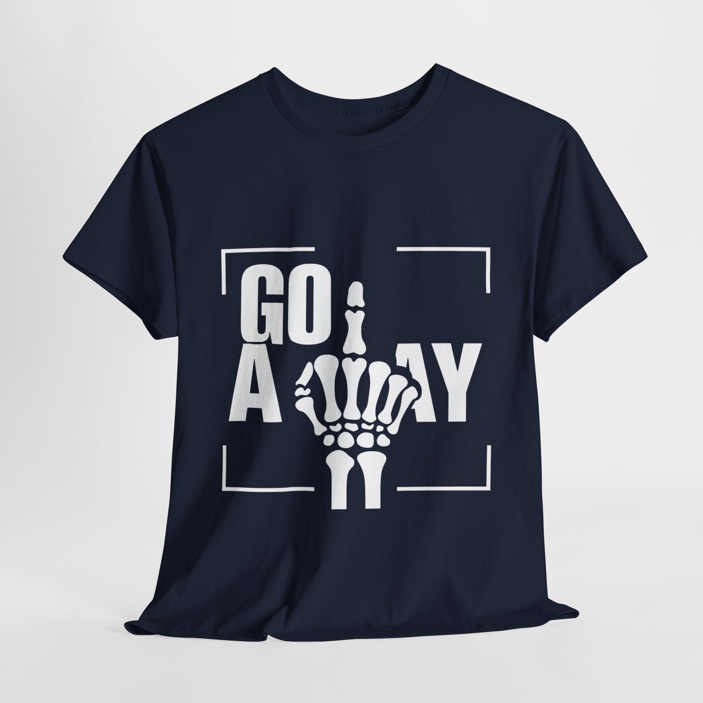 Go Away Middle Finger Funny Unisex Heavy Cotton Tee