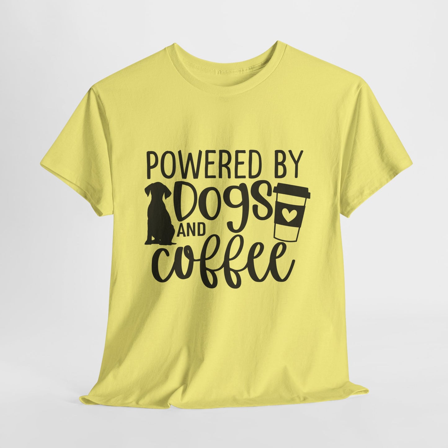 Powered By Dogs and Coffee Heavy Cotton Tee