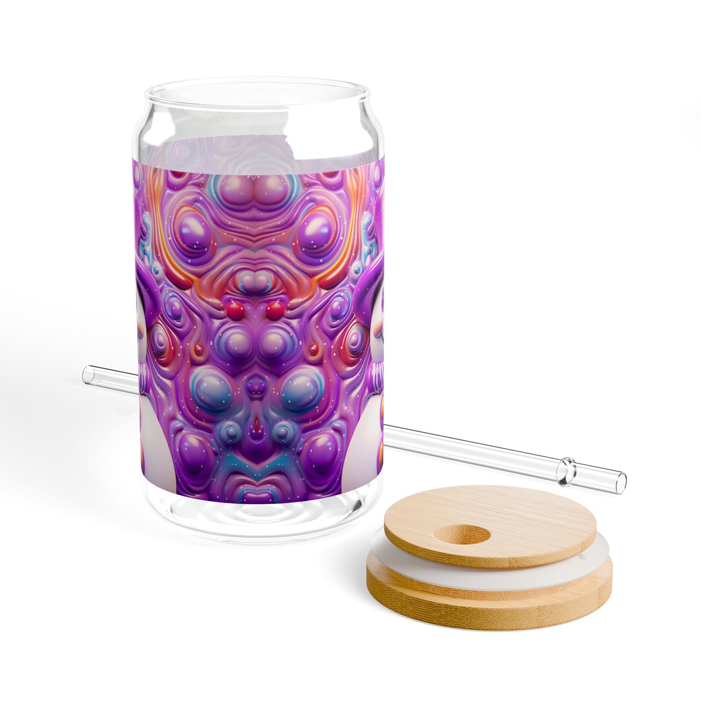 Purple Snowman Sipper Glass